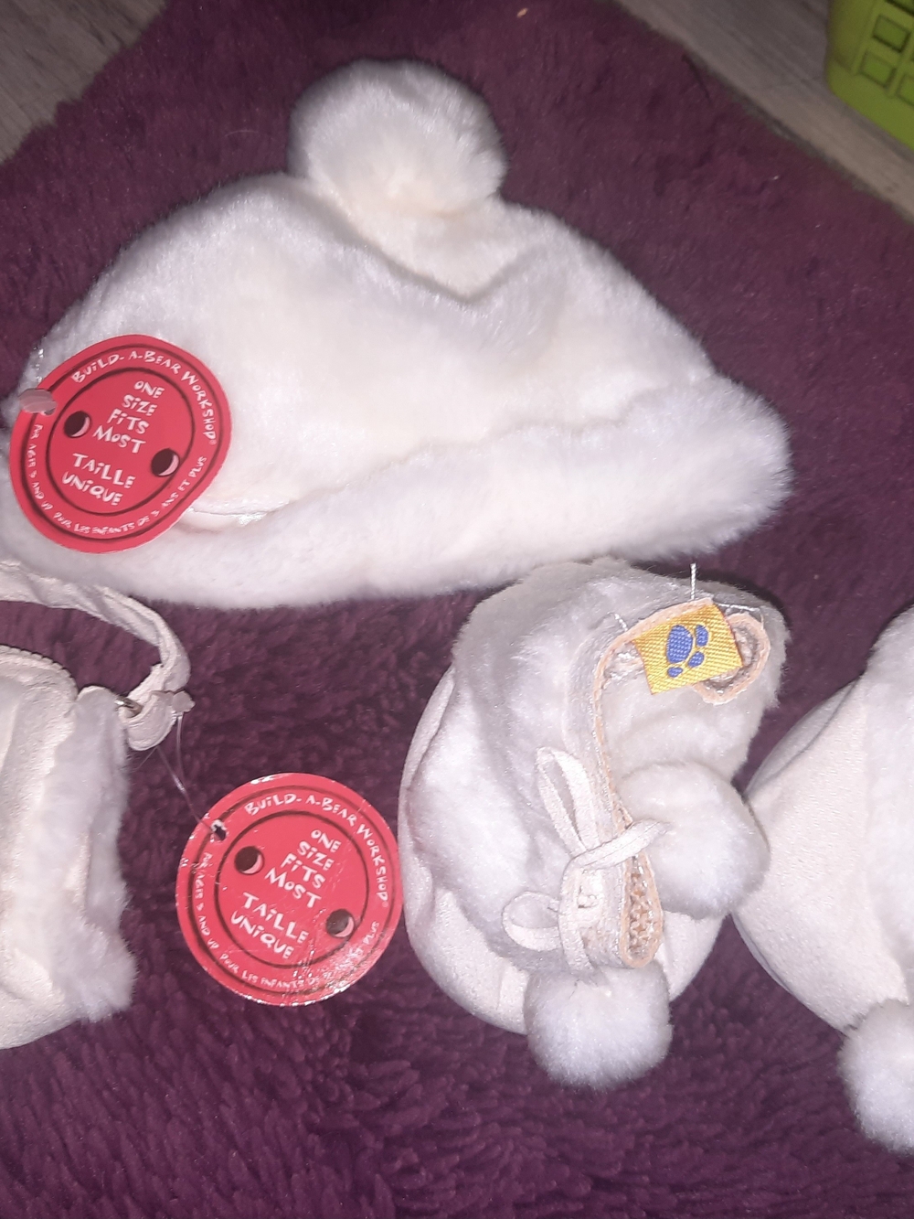 Build-A-Bear Cream Faux Fur Mini Purse